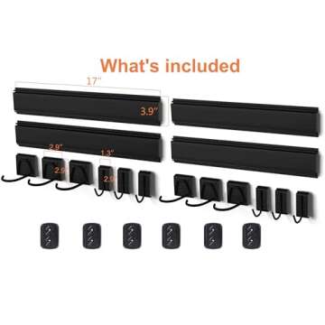 Dirza Bike Storage Rack 68 inch with Bike Tire Wall Protectors Wall Mount Garage Bike Hanger for 6 Bikes Adjustable Bike Hooks for Home indoor Holds Up to 500lbs(6 bike hooks + 6 bike accessory hooks)