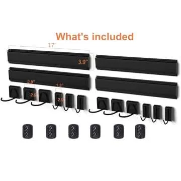 Dirza Bike Storage Rack 68 inch with Bike Tire Wall Protectors Wall Mount Garage Bike Hanger for 6 Bikes Adjustable Bike Hooks for Home indoor Holds Up to 500lbs(6 bike hooks + 6 bike accessory hooks)