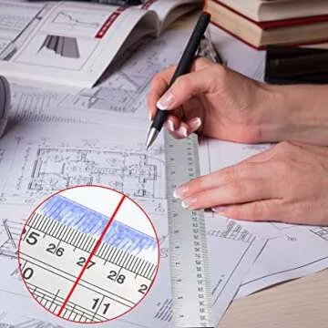 Stainless Steel Non-Slip Metal Ruler in Centimeters