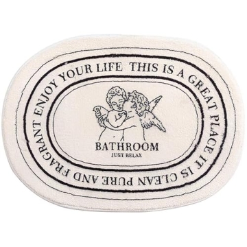 Pinkrin Angel Bathroom Rug 24x35, Angel Bath Mat Super Soft and Plush, Non-Slip and Absorbent Cherub...
