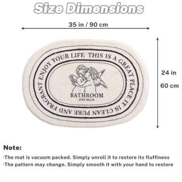 Pinkrin Angel Bathroom Rug - Soft and Non-Slip Bath Mat