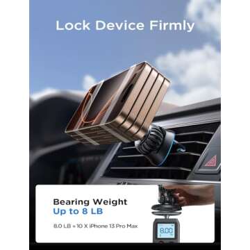 LISEN Fits MagSafe Car Mount Strong Magnetic Phone Holder for iPhone 15, Dashboard Vent iPhone Car Mount Holder Accessories for iPhone 15 12 13 14 Pro