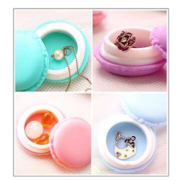 Giant Macaron Case, Coolrunner Macaron Jewelry Box, Macaron Cute Pill Box, Colorful Macaron Jewelry Storage Box, Shape Storage Box Candy Cute Pill Organizer Case Container