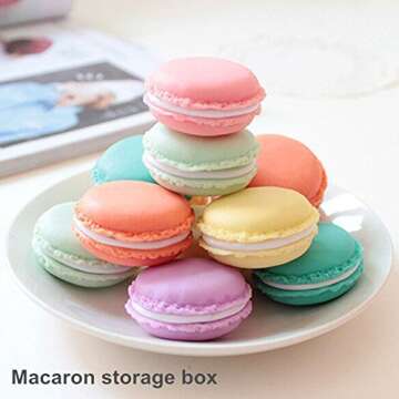 Giant Macaron Case, Coolrunner Macaron Jewelry Box, Macaron Cute Pill Box, Colorful Macaron Jewelry Storage Box, Shape Storage Box Candy Cute Pill Organizer Case Container
