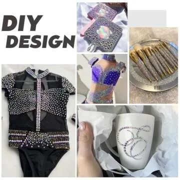 Queenme 3300pcs AB Hotfix Rhinestones Hot Fix Crystals Mixed Size Flatback Rhinestones for Clothes Shoes Crafts Hot Fix Round Glass Gems Stones Flat Back Iron on Rhinestones for Clothing 2MM-6MM