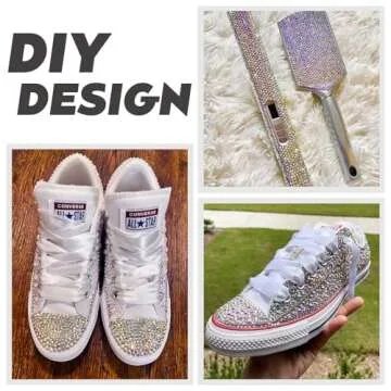 Queenme 3300pcs AB Hotfix Rhinestones Hot Fix Crystals Mixed Size Flatback Rhinestones for Clothes Shoes Crafts Hot Fix Round Glass Gems Stones Flat Back Iron on Rhinestones for Clothing 2MM-6MM