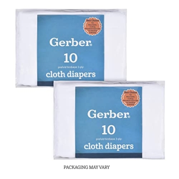 Gerber Birdseye Flatfold Cloth Diapers Eco-Friendly 20 Pack