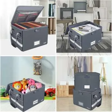 Fireproof Document Storage Box with Lock - 2 Pack