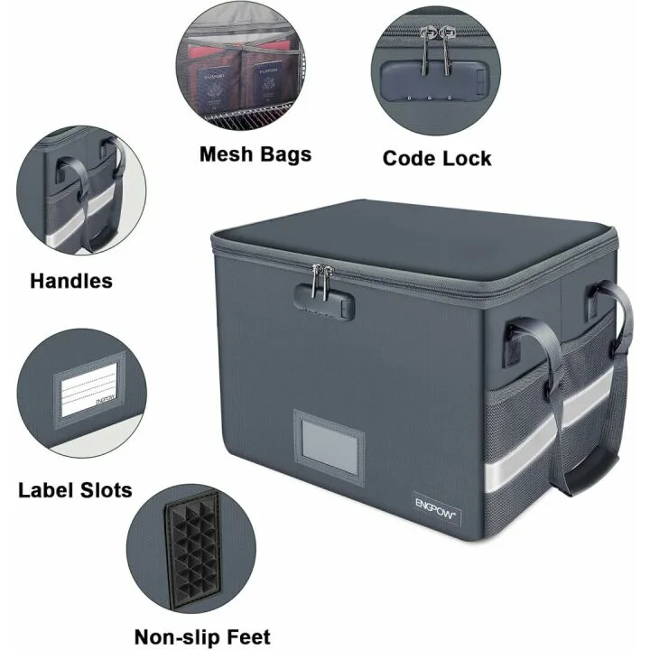 Fireproof Document Storage Box with Lock - 2 Pack