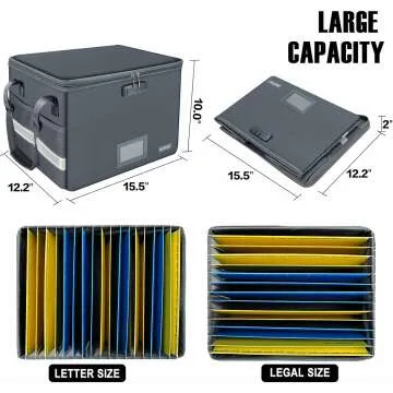 Fireproof Document Storage Box with Lock - 2 Pack