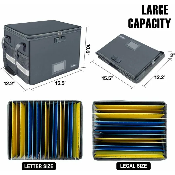 Fireproof Document Storage Box with Lock - 2 Pack