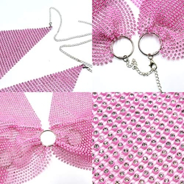 Women Shiny Rhinestones Backless Crop Top for Party