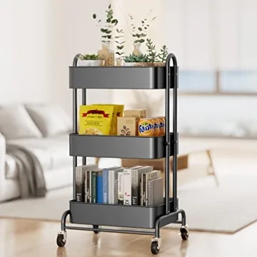 Heavy Duty Utility Rolling Cart with Lockable Wheels | Ceayell