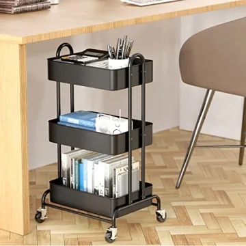 Heavy Duty Utility Rolling Cart with Lockable Wheels | Ceayell