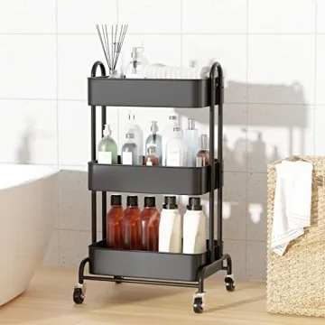 Heavy Duty Utility Rolling Cart with Lockable Wheels | Ceayell