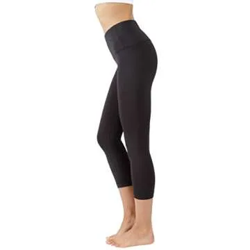 Yogalicious High Waist Buttery Soft Lightweight Capri Leggings High Rise Workout Yoga Pants for Women - Black Lux - Small