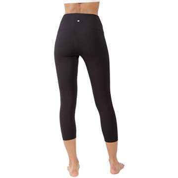 Yogalicious High Waist Buttery Soft Lightweight Capri Leggings High Rise Workout Yoga Pants for Women - Black Lux - Small