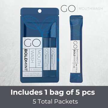 Bold Mint GO Travel Size Mouthwash Packets - Bulk Individual Mini Mouthwash Packets - Perfect Travel...