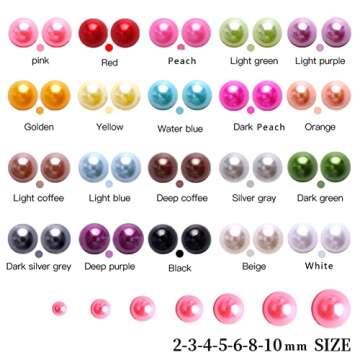 5700 Pcs Peach Half Pearls for Crafts,Nail Pearls for Nails Art for Crafting DIY Accessory,Flatback ...