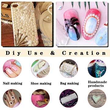 5700 Pcs Peach Half Pearls for Crafts,Nail Pearls for Nails Art for Crafting DIY Accessory,Flatback Pearls gems for Makeup,Neatly Organized Craft Pearls for Artists Creative (2/3/4/5/6/8/10mm)