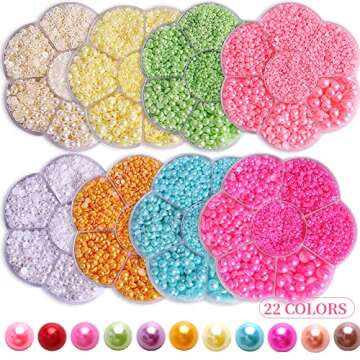 5700 Pcs Peach Half Pearls for Crafts,Nail Pearls for Nails Art for Crafting DIY Accessory,Flatback Pearls gems for Makeup,Neatly Organized Craft Pearls for Artists Creative (2/3/4/5/6/8/10mm)