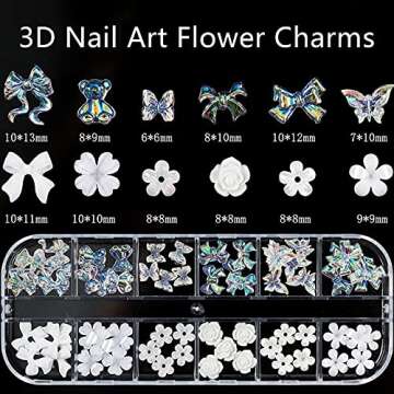 Acrylic Butterfly Flower Bear Nail Art Pendant Art, Multi-shape Pearl Rhinestone Golden Metal Applique Jewelry Accessories Production (S1-Bow Rhinestones)