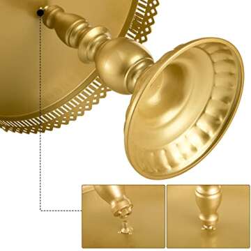 Hedume Set of 10 Cake Stand, Metal Cupcake Stand Set with Multiple Combination Styles, Dessert Plate...