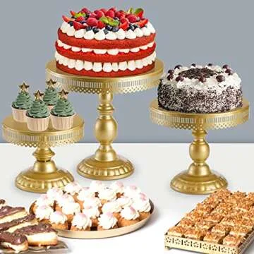 Hedume Set of 10 Cake Stand, Metal Cupcake Stand Set with Multiple Combination Styles, Dessert Plate Cake Serving Tray Candy Fruit Display Tower for Wedding, Birthday Party, Baby Shower, Anniversary