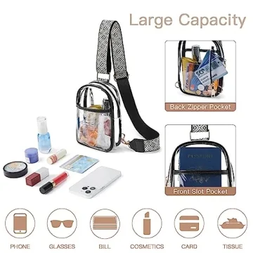 Telena Clear Bag for Events - Stadium Crossbody Bag