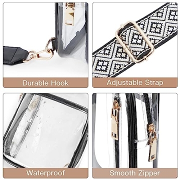 Telena Clear Bag for Events - Stadium Crossbody Bag