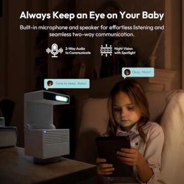 psync Genie S 2.7K HD Indoor Security Camera with 6X Zoom, 2-Way Audio, Privacy Protection, Motion Tracking for Baby & Pet, 350° Pan & 135° Tilt, 32GB Local Storage, Compatible with Alexa