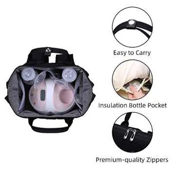 GOGOSO Breast Pump Bag Backpack, Pumping Bags with Cooler for Work Mom Breast Pump Carrying Diaper Bag Baby Shower Gifts（No Include Ice Pack）