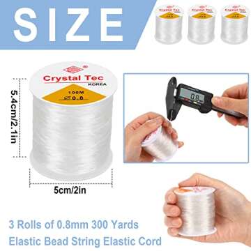 SANNIX 3 Rolls 0.8mm Stretchy String for Bracelets,Elastic String Cord Rope for Jewelry Making Brace...