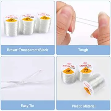 SANNIX 3 Rolls 0.8mm Stretchy String for Bracelets,Elastic String Cord Rope for Jewelry Making Bracelet Necklace Beading 300m Crystal Stretch Bracelet String Bead Cord (White)