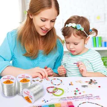 SANNIX 3 Rolls 0.8mm Stretchy String for Bracelets,Elastic String Cord Rope for Jewelry Making Bracelet Necklace Beading 300m Crystal Stretch Bracelet String Bead Cord (White)