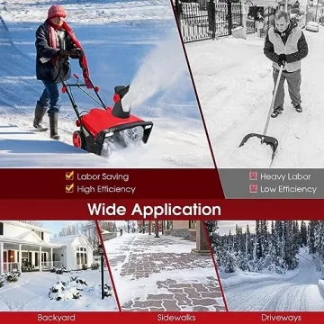 20-Inch Electric Snow Blower with LED Lights 180° Chute