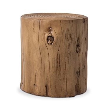 COSIEST Outdoor End Table Light Oak Faux Wood - Perfect for Home and Garden