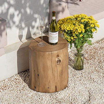 COSIEST Outdoor Faux Wood End Table for All Spaces