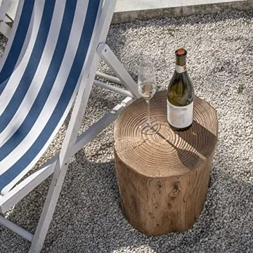 COSIEST Outdoor Faux Wood End Table for All Spaces