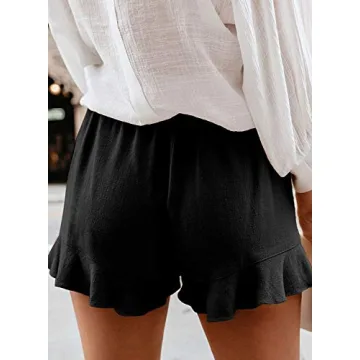 Mosucoirl Women's Comfy Elastic Waist Summer Shorts with Pockets