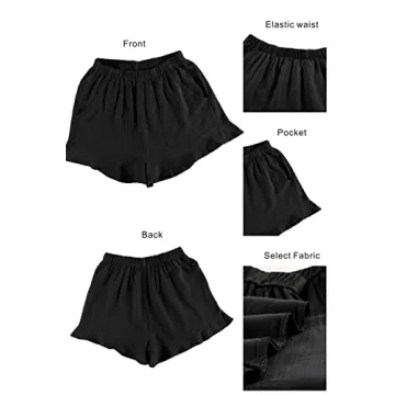 Mosucoirl Women's Comfy Elastic Waist Summer Shorts with Pockets