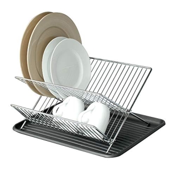 Smart Design Dish Drainer Rack w/ In Sink or Counter Drying - Steel Metal Wire - Cutlery, Plates, Di...