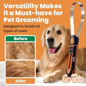 GoPets Deshedding Blade Rake for Professional Grooming