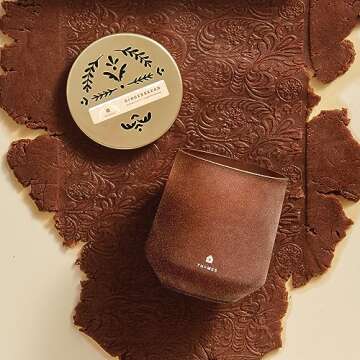 Thymes Gingerbread Candle - Scented Candles for Home Decor - Festive Home Fragrance - Notes of Ginge...