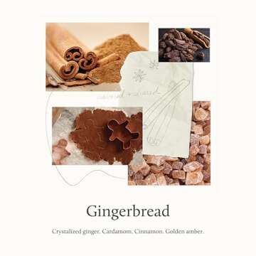 Thymes Gingerbread Candle - Scented Candles for Home Decor - Festive Home Fragrance - Notes of Gingerbread, Cardamom, Ginger, Vanilla, & Cinnamon - Sugar-Coated Finish (15 oz)