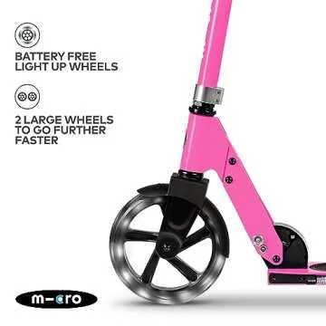 Micro Kickboard Cruiser LED Scooter for Kids - Pink