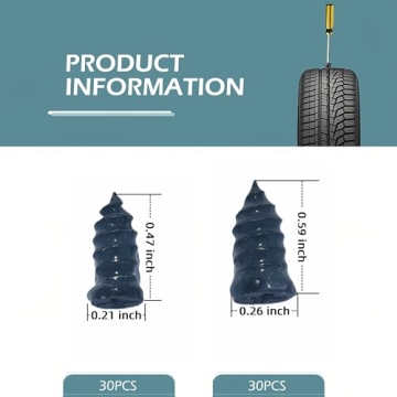 Bawkars 60 PCS Tire Repair Rubber Nail Kit - Fast Self-Service Tool for Puncture Repairs