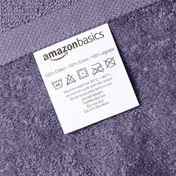 Amazon Basics Cotton Hand Towel - Lavender 24-Pack