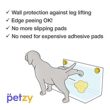 Petzy Pee Pad Holder for dogs (Pack of 2) | Potty Training for Leg-Lifting Dogs & Marking in the House | Any Size Puppy Pads (XL-SM) | Magnet: Easy Stick & Release, Better than Pee Pad Tray with Walls