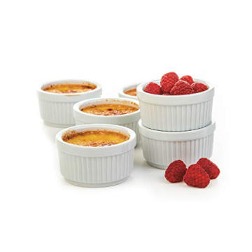 Prepworks by Progressive Porcelain Stacking Ramekins-Set of 6 for Baking, Crème Brulee Dishes, Souf...